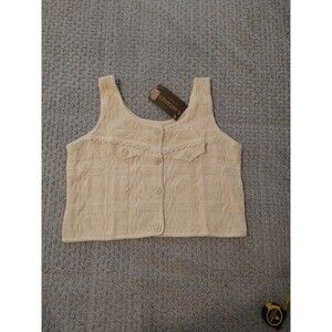 Antara's Size Small Cream Embroidered Top Boho Cottage core Feminine